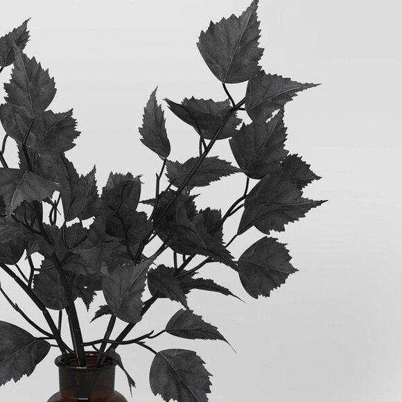 Threshold Black Leaves Arrangement Artificial Plant Glass Jar Halloween - Target - Picture 3 of 6